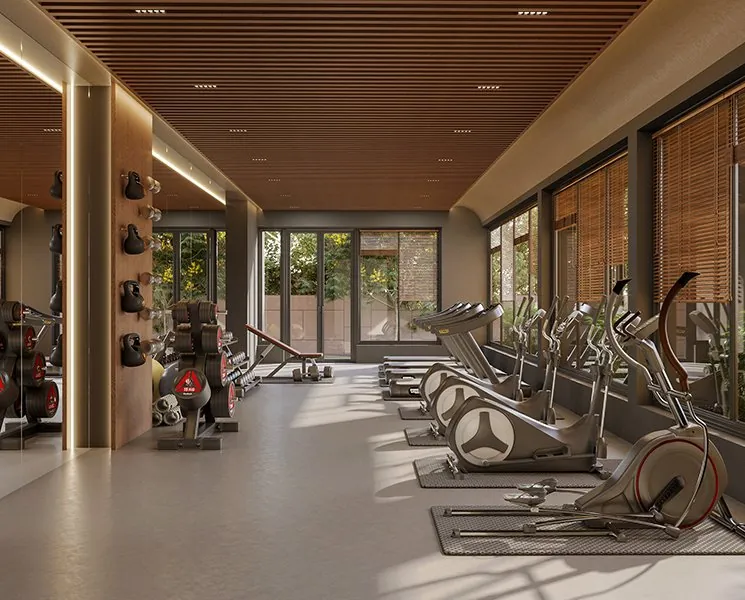 Representative modern residential fitness centre visual